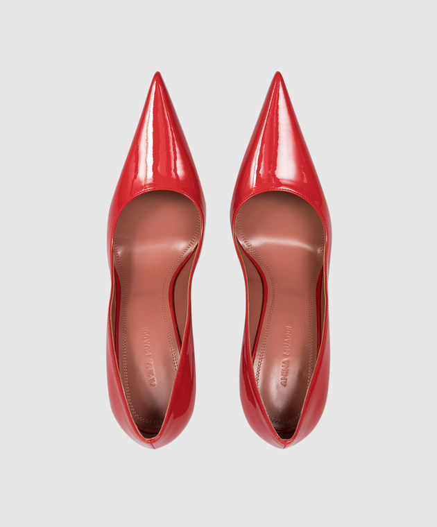 Amina Muaddi Красные кожаные лакированные туфли Barbara 16S365988BAR изображение 4