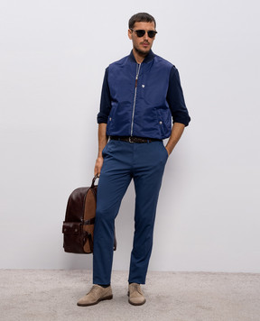 Brunello Cucinelli Синя сорочка з льоном MR8276686