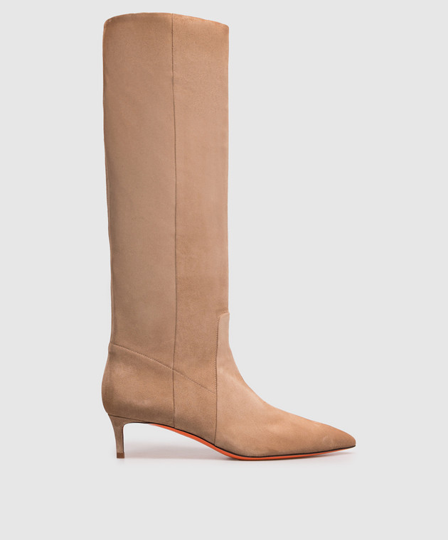 Santoni Замшевые сапоги бежевого цвета WSLQ72436HI2SAEA