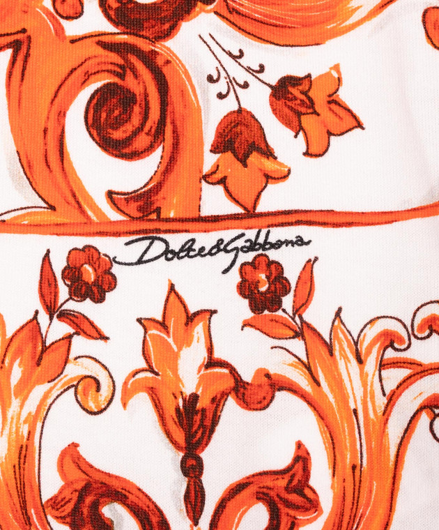 Dolce&Gabbana Дитяча біла сукня в брендовий принт L5JDBGG7P5T812+ зображення 3