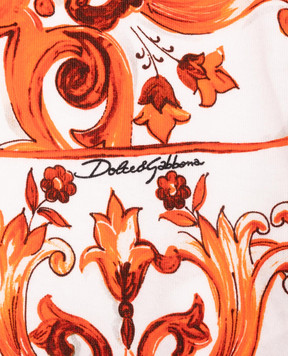 Dolce&Gabbana Дитяча біла сукня в брендовий принт L5JDBGG7P5T812+