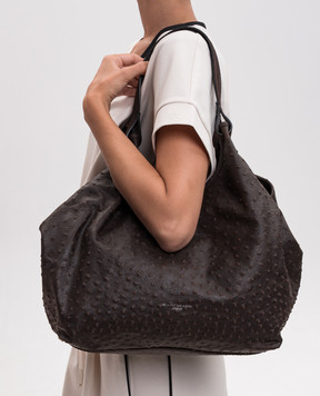 Gianni Chiarini Коричневая кожаная сумка-тоут Dua BS12670STEMU