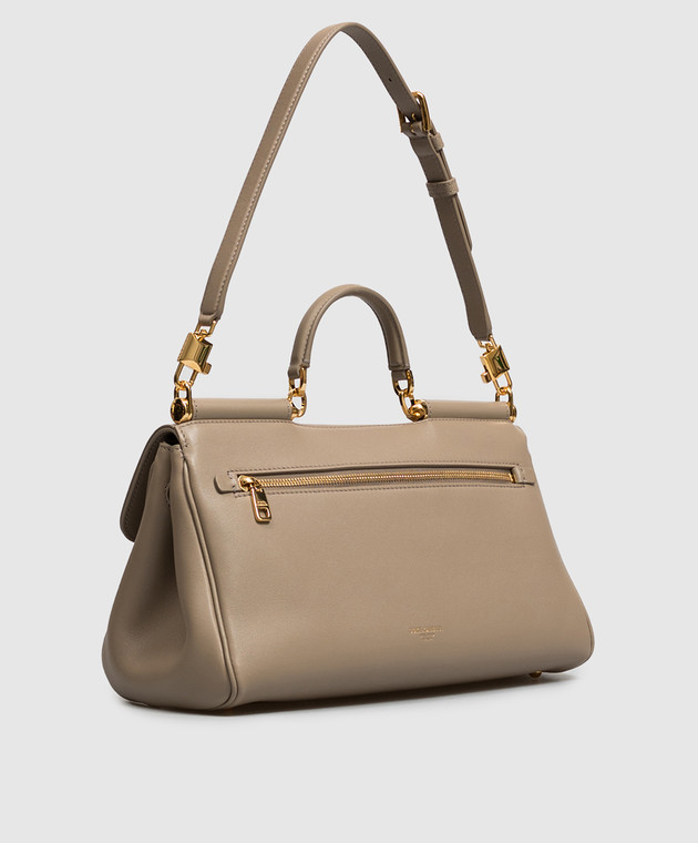 Dolce&Gabbana Бежевая кожаная сумка My Sicily BB7782B7321 изображение 3