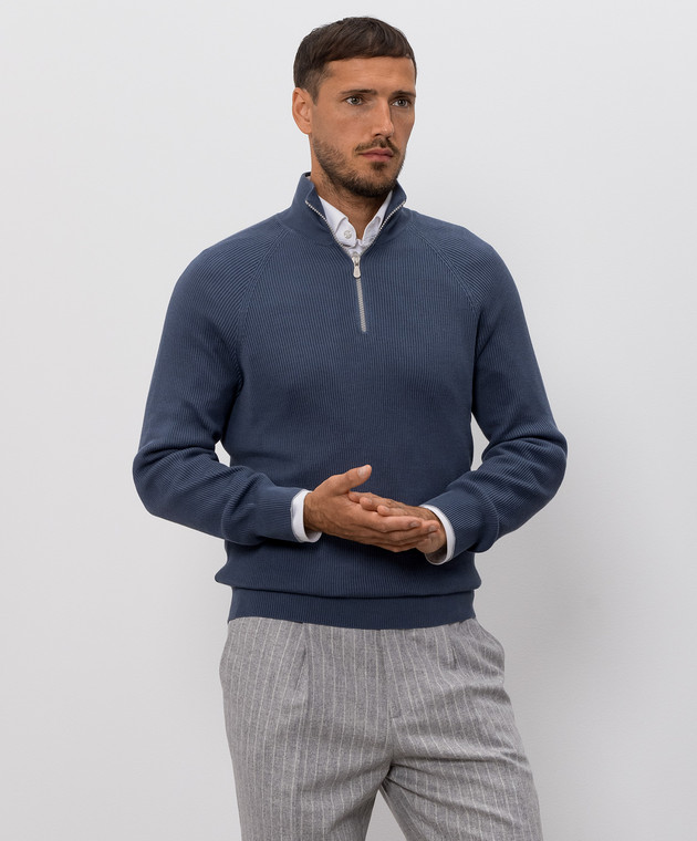 Brunello Cucinelli Синий джемпер M29400104 изображение 3