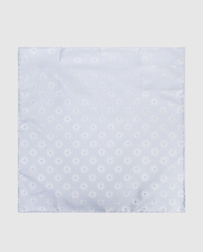 Brunello Cucinelli Голубой платок-паше из шелка в узор MX8740091