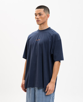 Vetements Синя футболка з принтом ME76TR214N