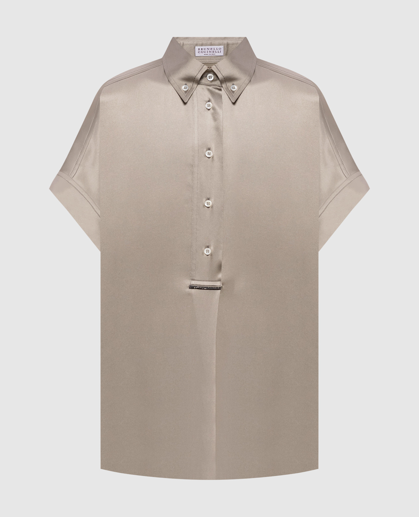 Блуза цвета хаки из шелка