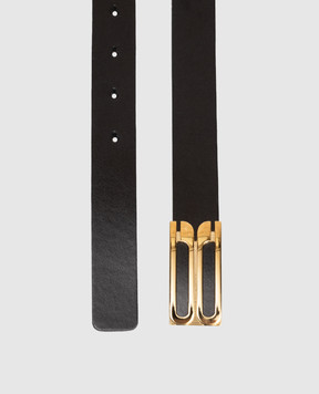 Victoria Beckham Чорний шкіряний ремінь Dorian 1324ABL005955A