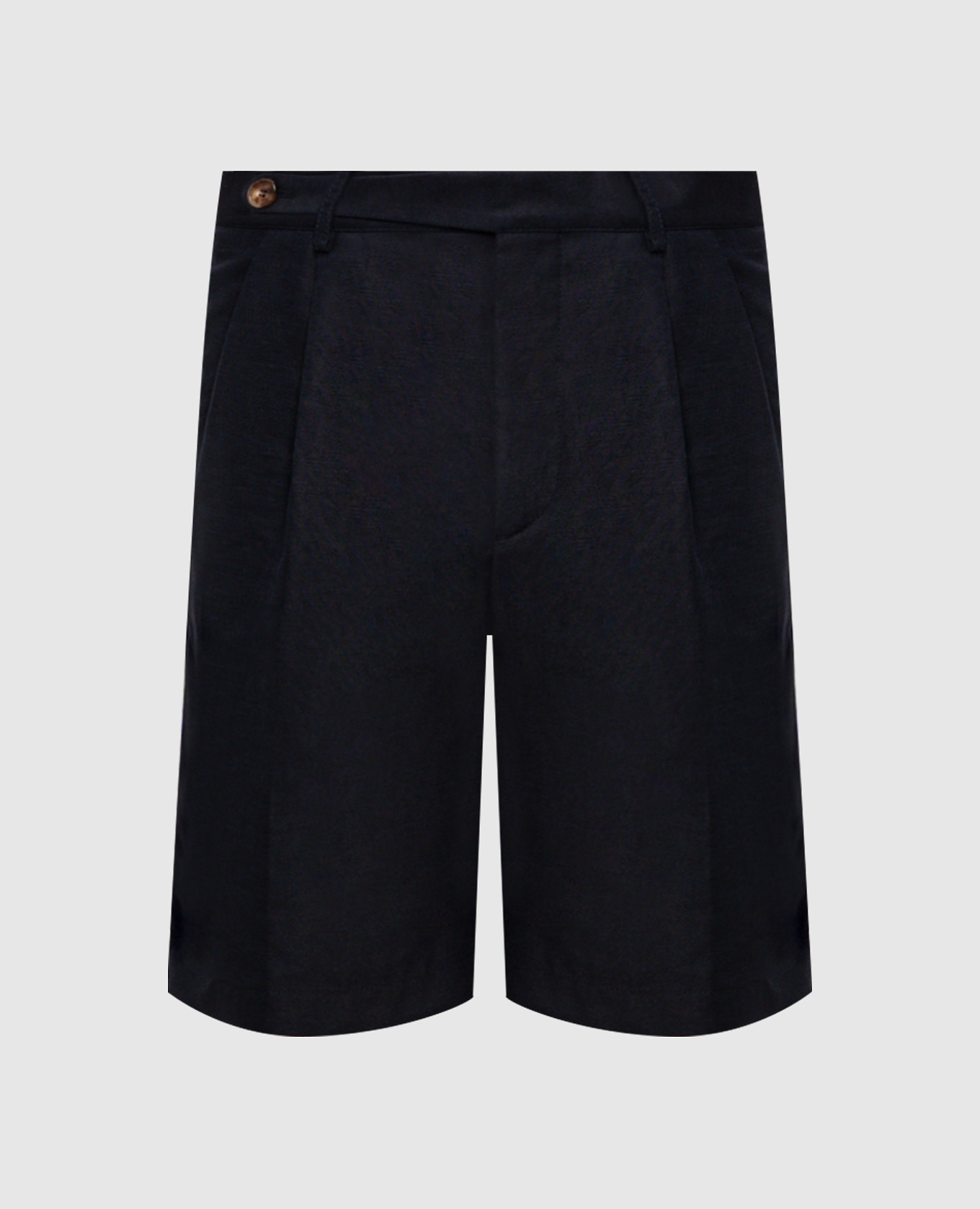 Темно-синие бермуды с льном