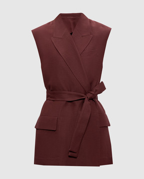 Brunello Cucinelli Бордовый жилет на запах с льном MH1267754