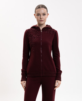 Ermanno Scervino Life Бордовий кардиган з вовною та кашеміром D494M706XJO