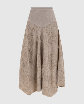Marc Le Bihan Бежева спідниця міді з вовни 2547