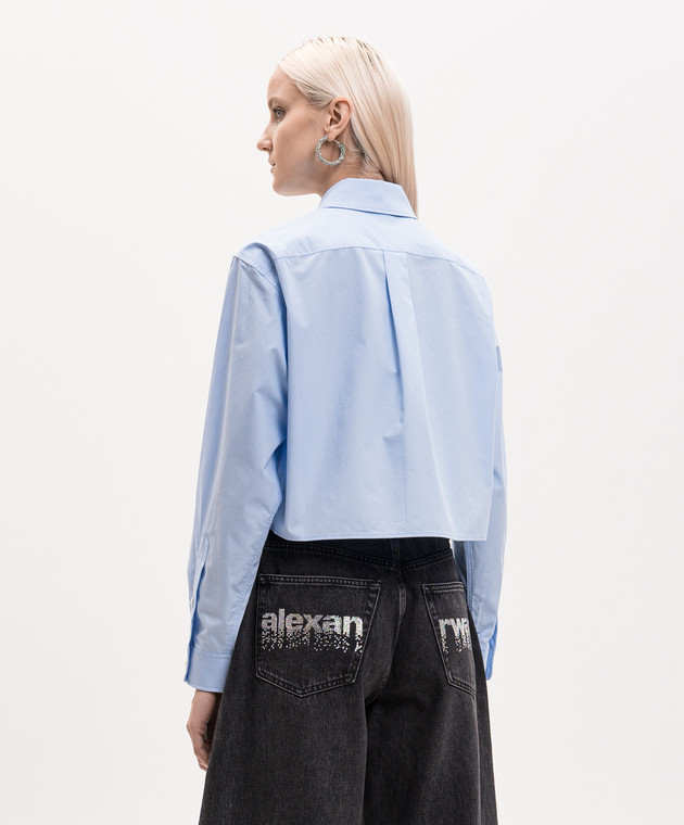 Alexander Wang Блакитна сорочка з вишивкою логотипа 1WC3261347 зображення 4