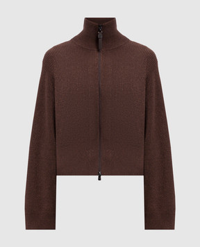 Brunello Cucinelli Коричневый кардиган с кашемиром с люрексом M1E224716P