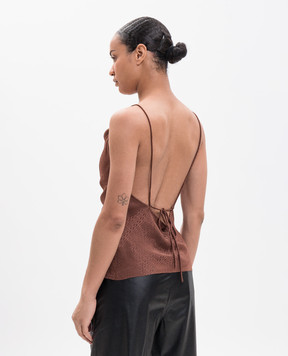 Maison Margiela MM6 Коричневый топ в логотип шаблон S52NC0363M36007