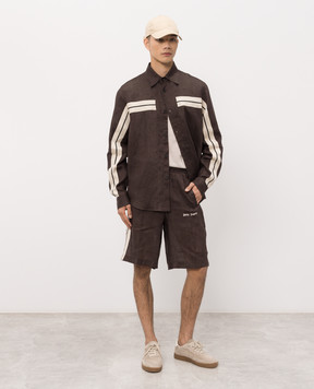 Palm Angels Коричневые шорты из льна PMCB05CS26FAB001