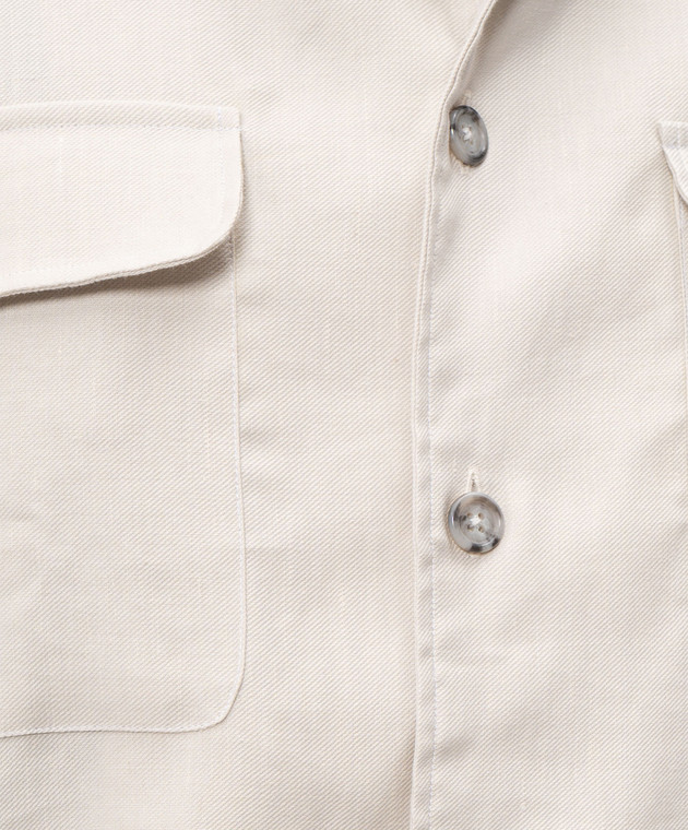 Pini Parma Сіра сорочка з льоном OVERSHICE зображення 5