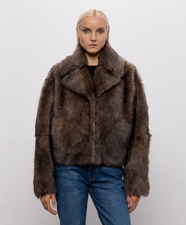 Babe Pay Pls Коричневая дубленка 2327TOSCANA изображение 3