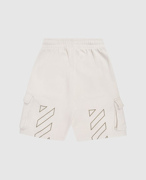 Off-White Дитячі бежеві шорти-карго 44BCI005S26F001