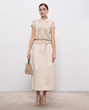 Peserico Бежева спідниця міді з поясом P05699A01037