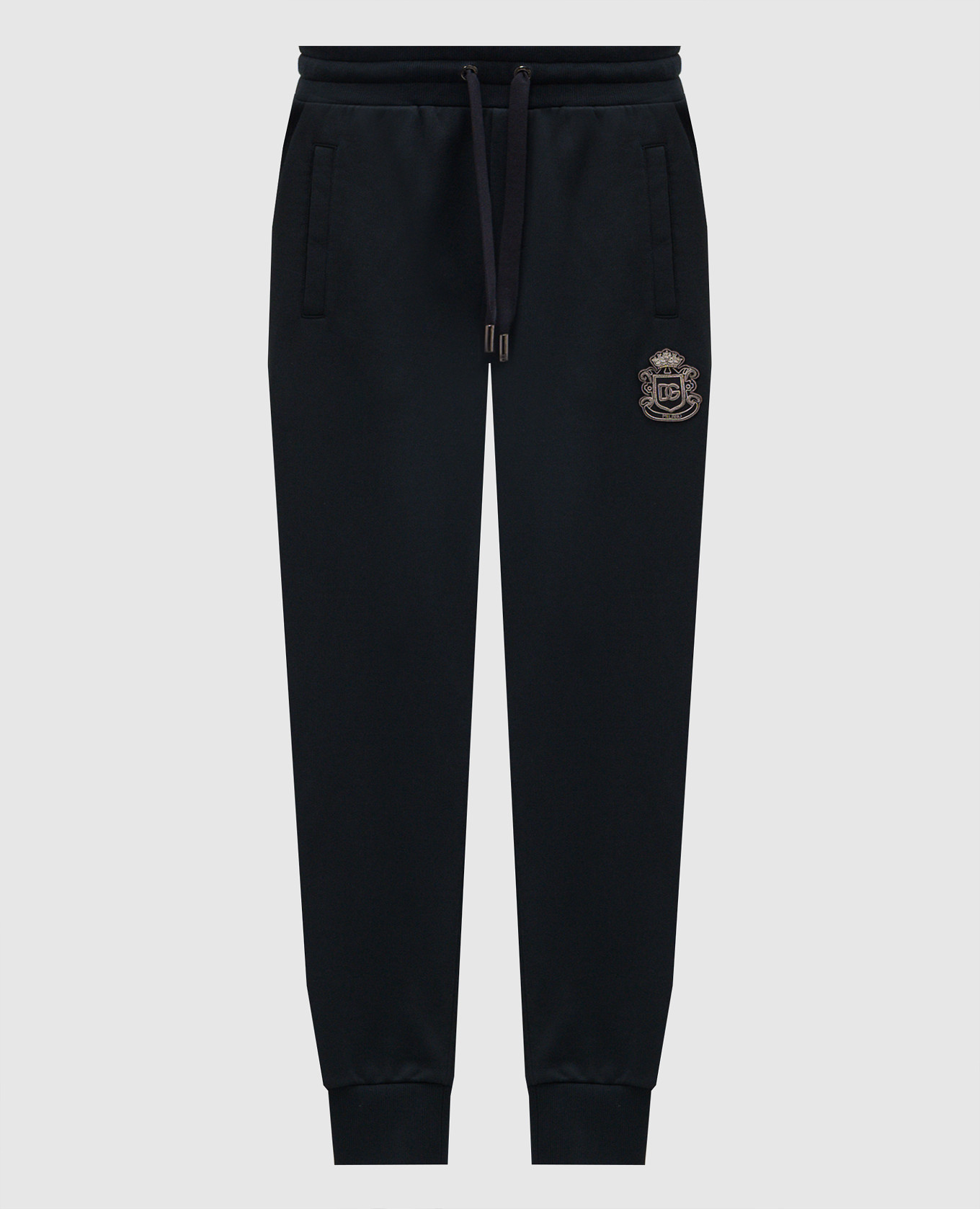 

Черные брюки с геральдической нашивкой логотипа, Черный, Брюки джоггеры