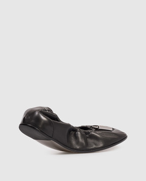 Maison Margiela MM6 Чорні шкіряні балетки з логотипом S59WZ0106P7565