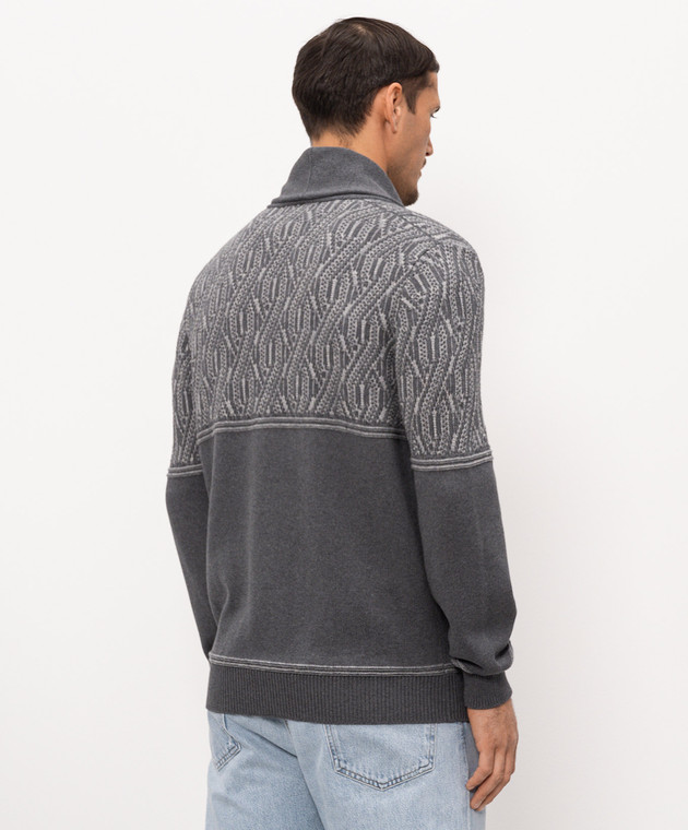 Brunello Cucinelli Сірий кардиган у візерунок M28709406P зображення 4
