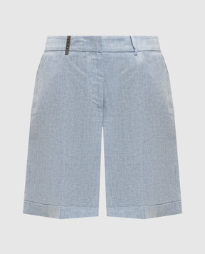 Peserico Блакитні шорти з льону з відворотами P0414002598