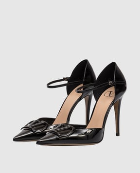 Valentino Чорні шкіряні лаковані туфлі D'Orsay 8W2S0NN6TMK