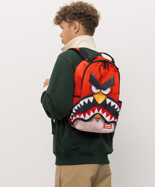 Sprayground Детский красный рюкзак Angry Birds Shark Mini DLX 910M9566NSZ изображение 2