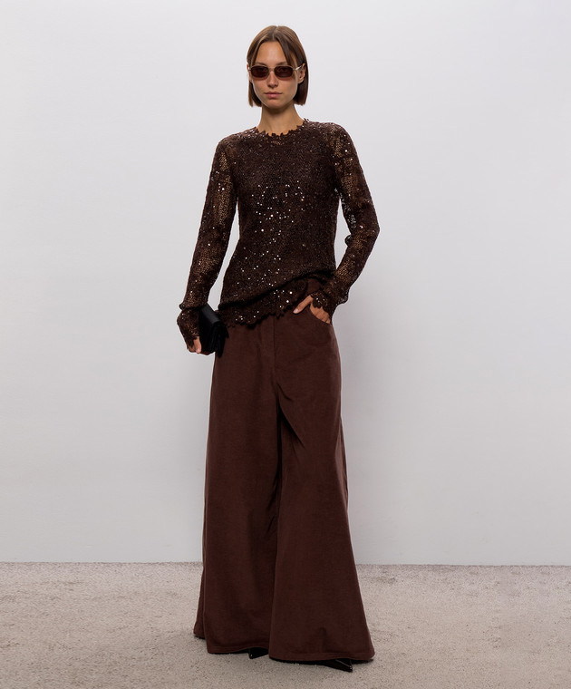 Brunello Cucinelli Коричневі вельветові палацо MB187P9266 зображення 2