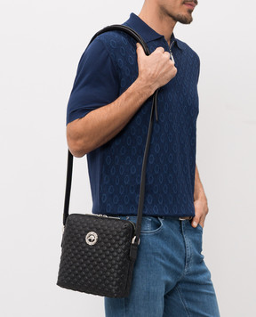 Stefano Ricci Чорна шкіряна сумка з тисненням Asia ND155GTPMR1MR