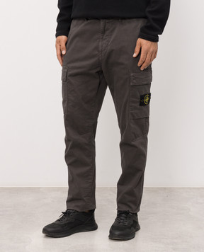 Stone Island Серые брюки карго с патчем логотипа L1S153100051S0004