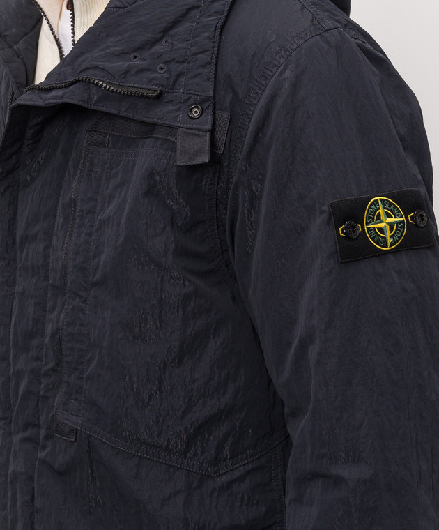 Stone Island Темно-синяя куртка с патчем логотипа L2S15Q100007S0405 изображение 5