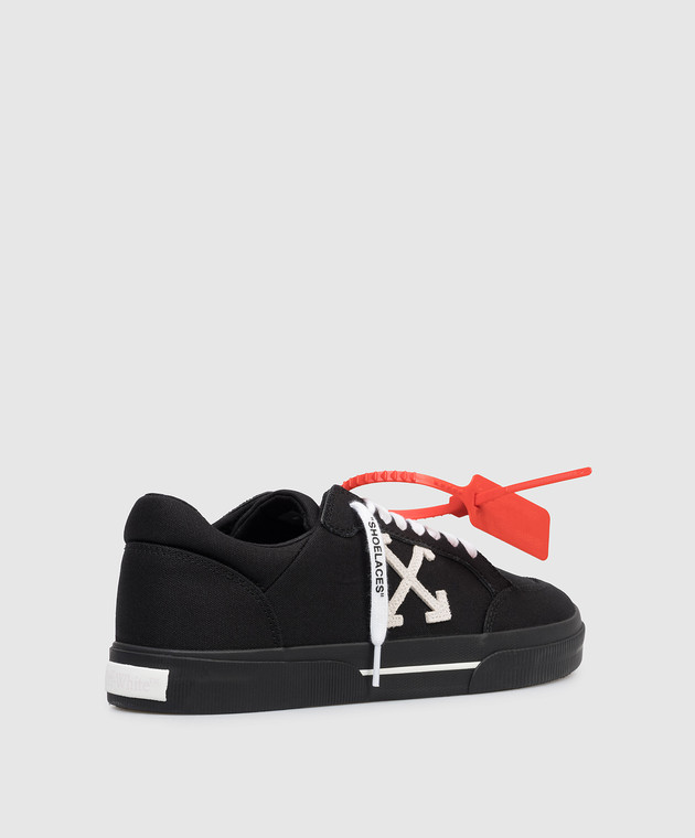Off-White Черные кроссовки Vulcanized с контрастной эмблемой Arrow OMIA293C99FAB003 изображение 3