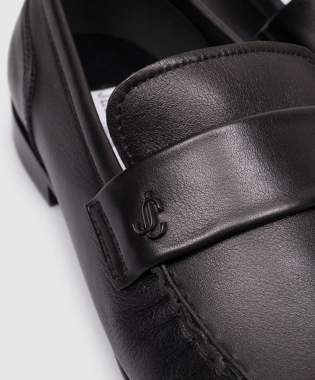 Jimmy Choo Чорні шкіряні лофери Ellis ELLISLOAFERFSLY зображення 5