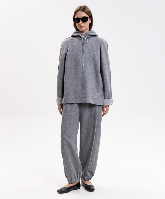 Carven Сіре меланжеве худі 6262K21118 зображення 2
