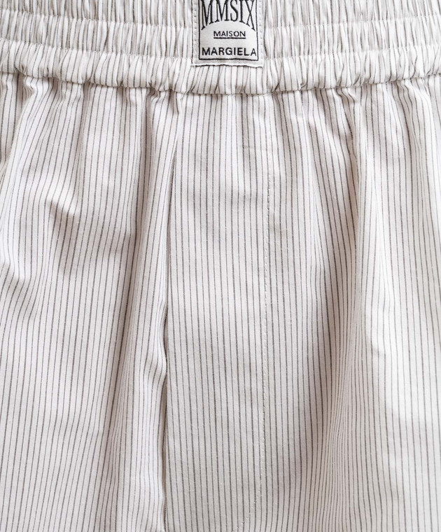 Maison Margiela MM6 Білі шорти в смужку з логотипом S52MU0134M35730 зображення 5