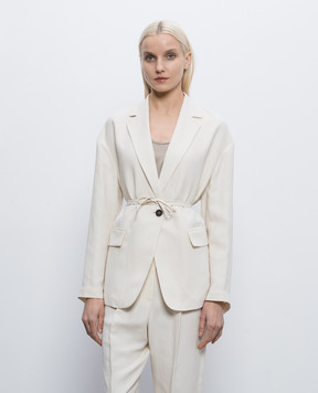 Brunello Cucinelli Жакет кольору айворі з льоном MH1267591