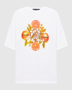 Dolce&Gabbana Белая футболка с принтом F8V78TGDDVN