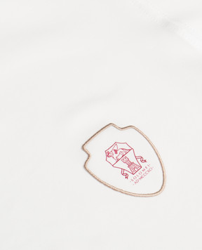Brunello Cucinelli Дитяча біла футболка з емблемою BW857927TC