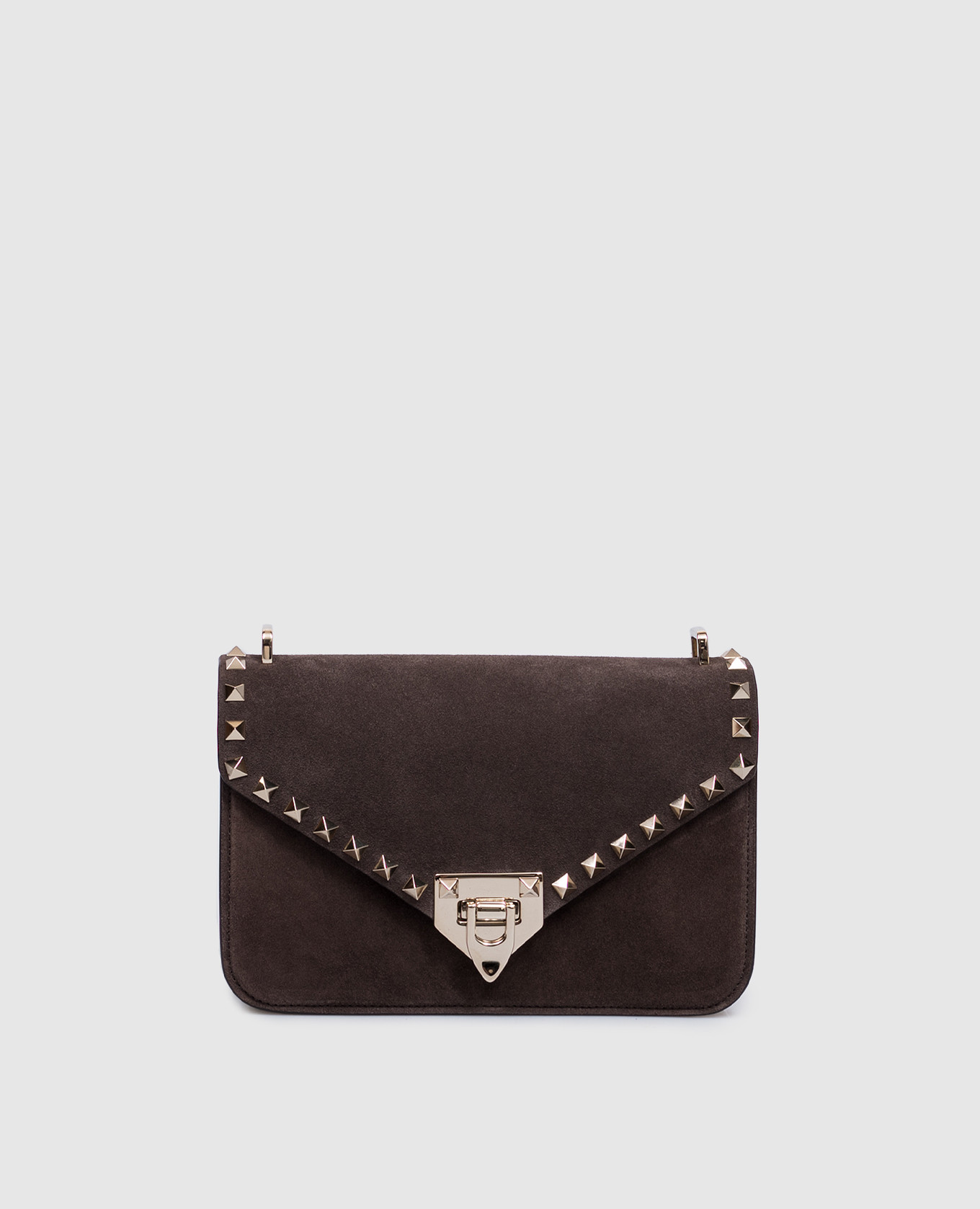Замшевая коричневая сумка Rockstud