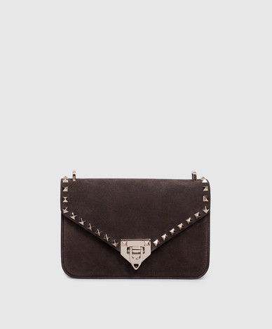 Замшевая коричневая сумка Rockstud