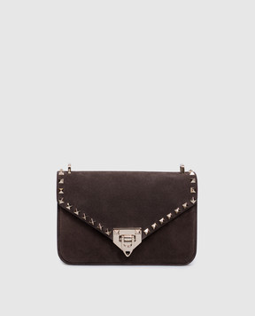 Valentino Замшевая коричневая сумка Rockstud 9W2B0T76KQQ