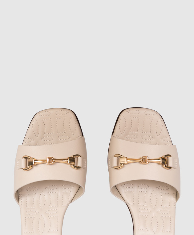 Doucal's Кожаные босоножки цвета айвори DD8885DAISUF073 изображение 4