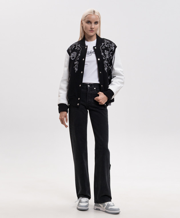 Off-White Белая футболка с вышивкой логотипа 2FA00411T изображение 2