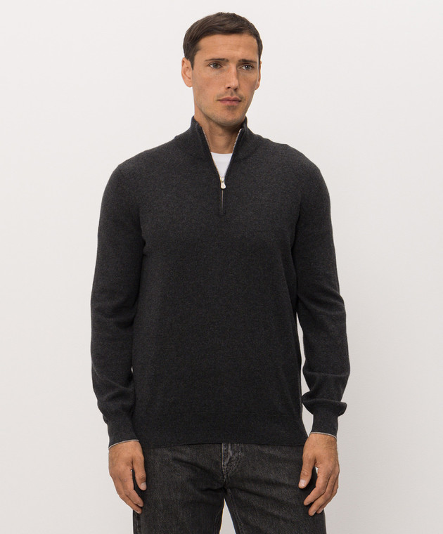 Brunello Cucinelli Темно-серый джемпер из кашемира M2200124 изображение 3