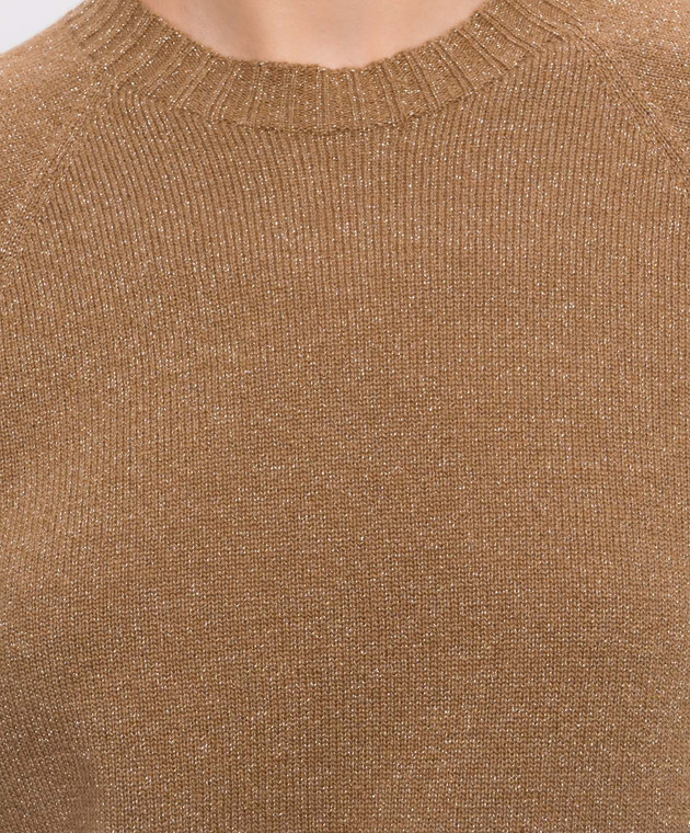 Twinset Коричневый джемпер с шерстью и кашемиром 262TP3512 изображение 5