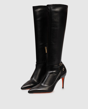 Santoni Чорні шкіряні чоботи WSID71848HI2TXOZ