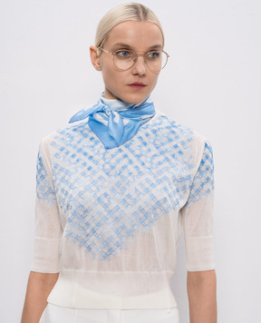 Ermanno Scervino Голубой платок из шелка в клетку D482R300XWO